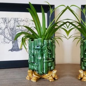 VTG 'Fisherman's Fortune' Bamboo + Turtle Planter